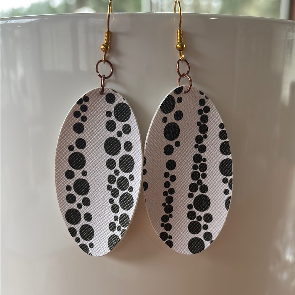 Black and White Polka Dot Earrings